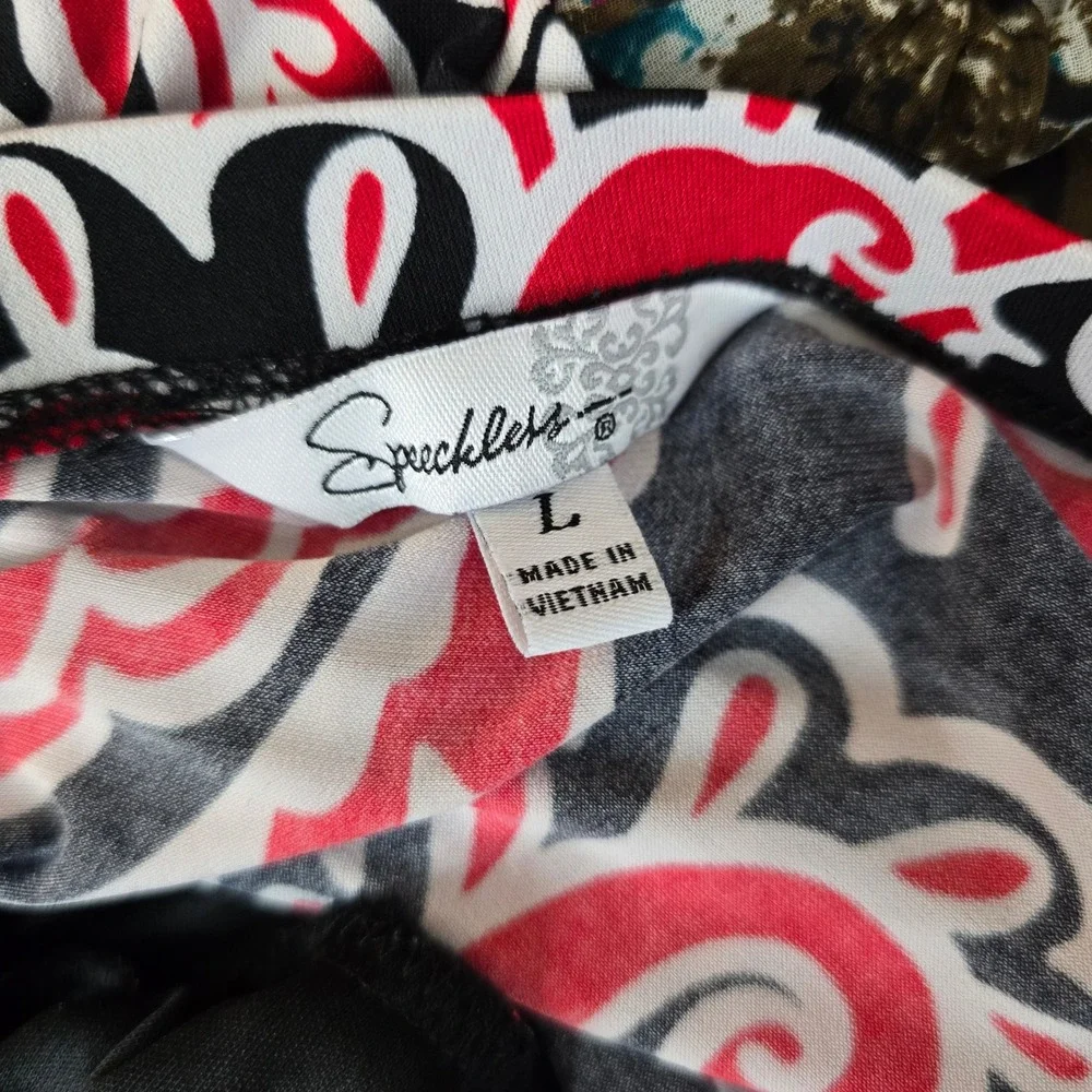 Speechless Women's Black Red Floral Print Sleeveless Knee Length‎ Dress Size L